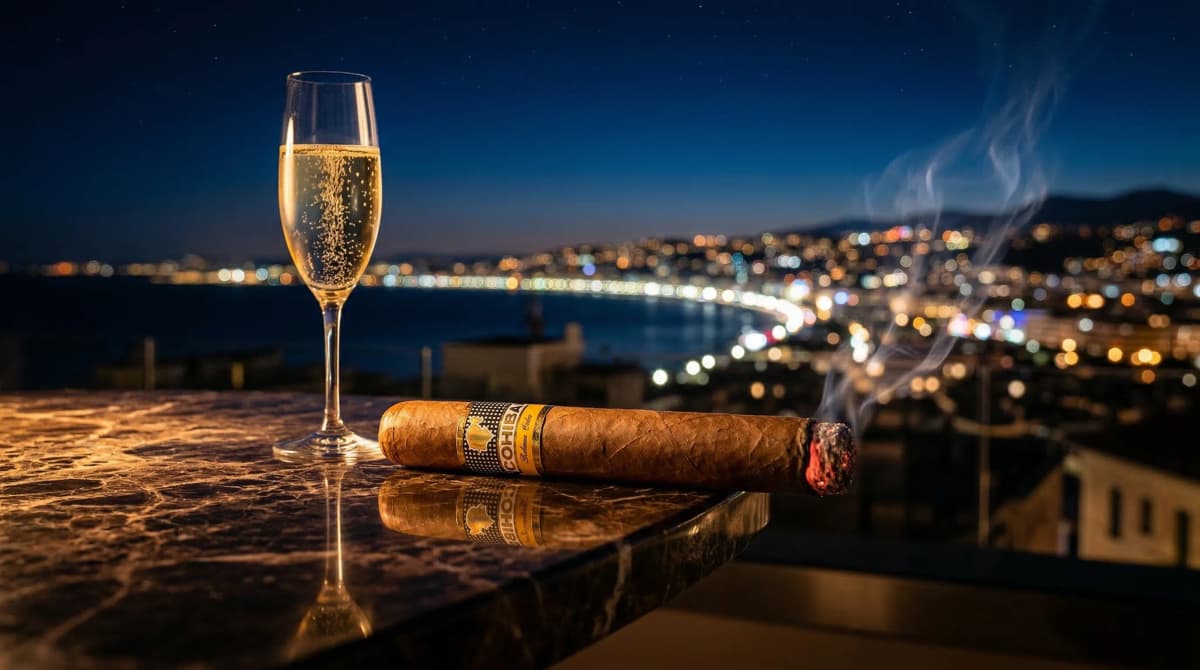 Cohiba Esplendidos at night