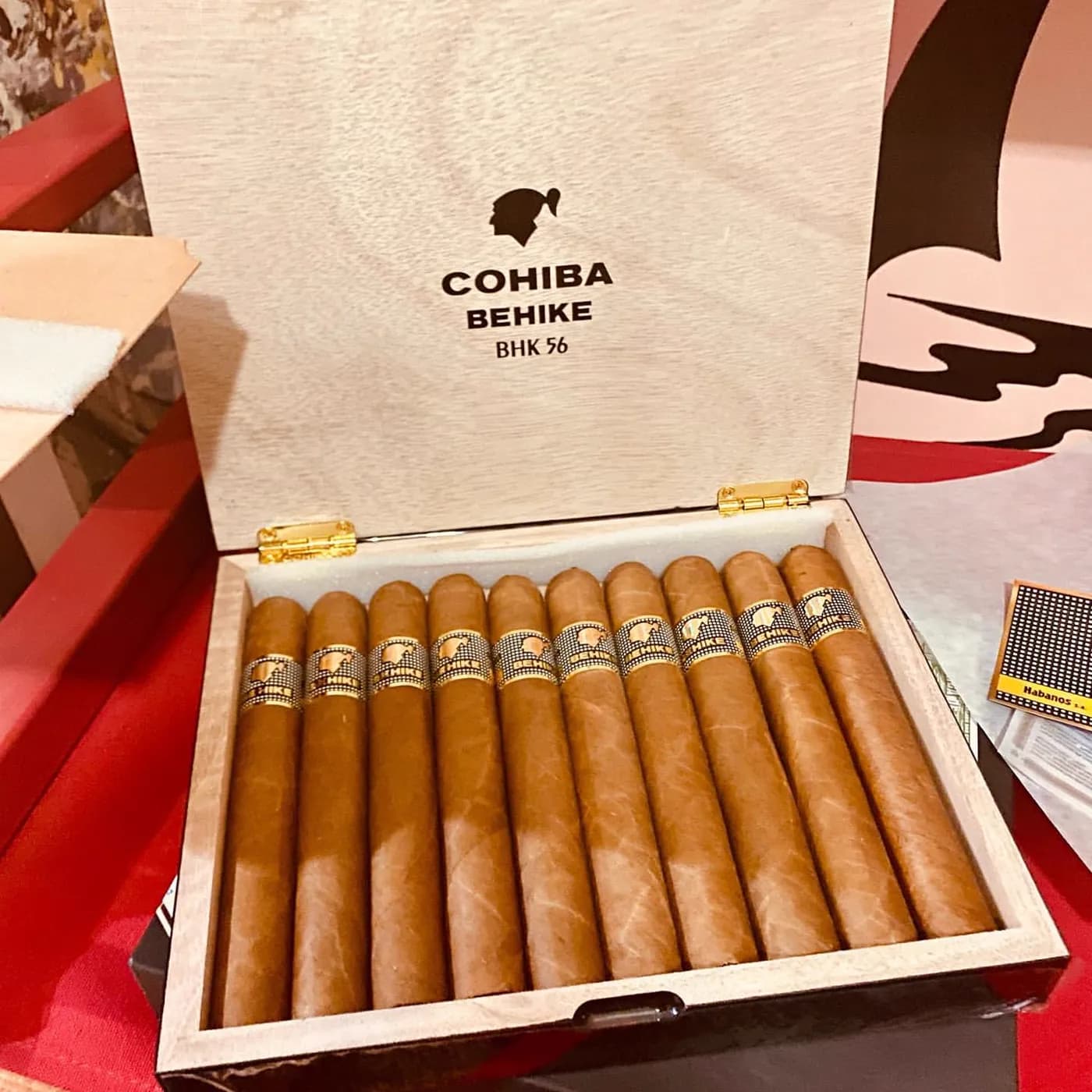 Open box of Cohiba Behike BHK 56 cigars