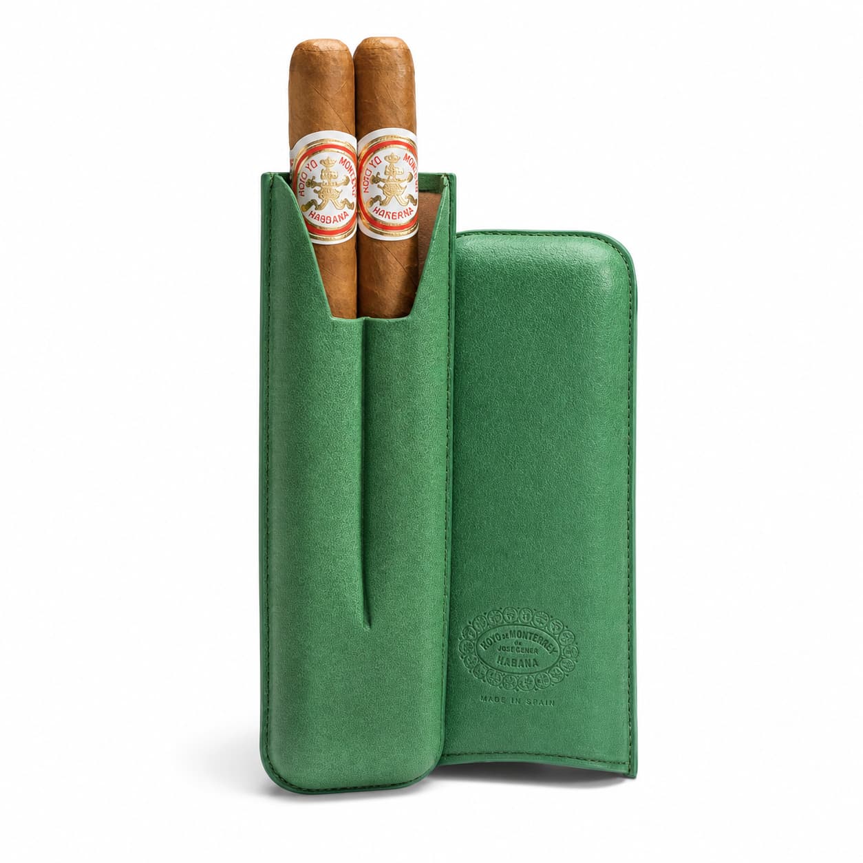 Hoyo De Monterrey Double Leather Cigar Case with Two Double Corona Cigars