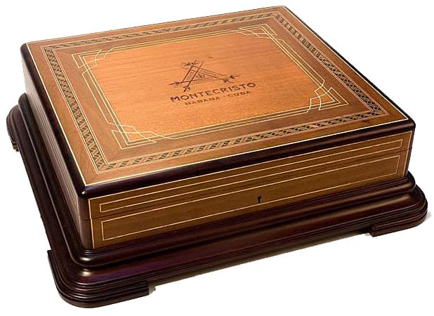 Open humidor with cigars
